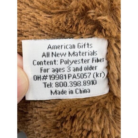 American Gifts Brown Teddy Bear Plush Vase Hugger 10” Stuffed Animal - Picture 9 of 9